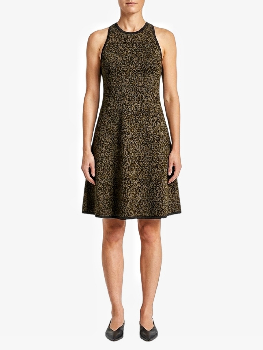 Saint Laurent Leopard Jacquard Luxe Knit Animal Printed Silk Blend Dress Size M - Picture 1 of 14